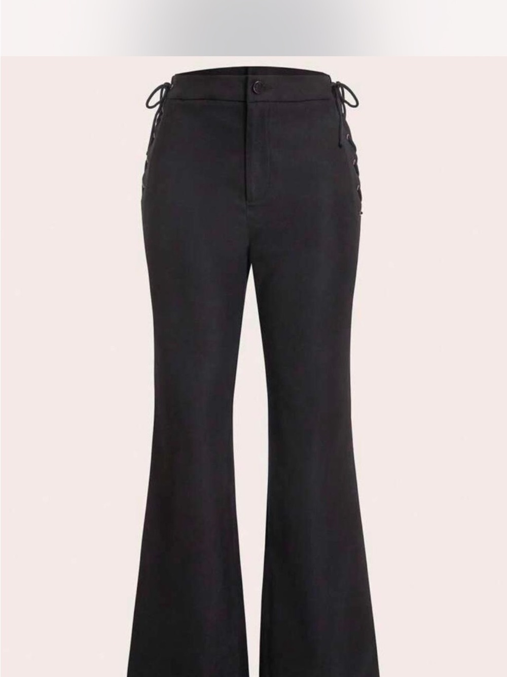SHEIN Black Lace-Up Flared Pants